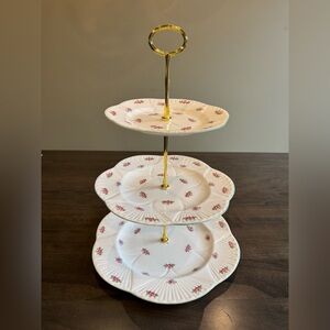 Shelley Rosebud 3-tier Dessert Cake Stand